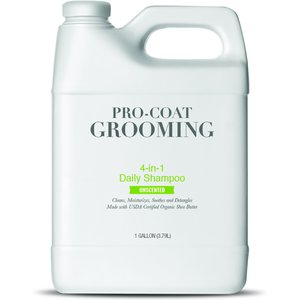 Pro-Coat Grooming 4-in-1 Unscented Daily Dog Shampoo, 1-gal bottle