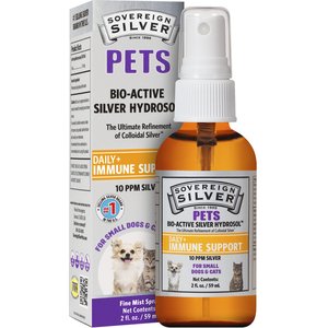 Sovereign Silver Pets Daily+ Immune Support Bio-Active Silver Hydrosol Small Dog & Cat Supplement, 2-oz bottle