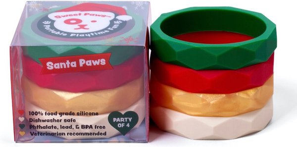 Sweet Paws Santa Paws Stack Wearable Puppy Teether Dog Toy, 4 count slide 1 of 9