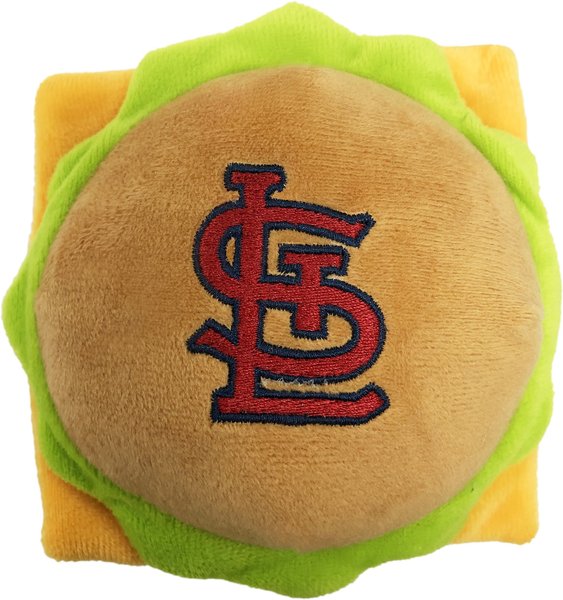 Pets First MLB Hamburger Dog Toy, St Louis Cardinals slide 1 of 2