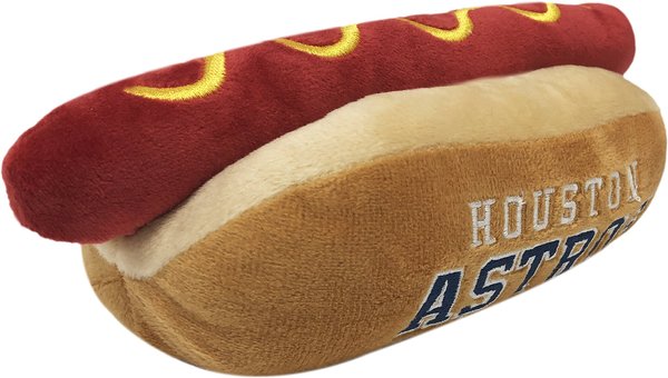 Pets First MLB Hot Dog Dog Toy, Houston Astros slide 1 of 2