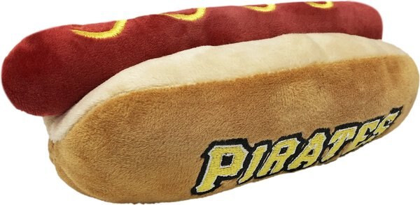 Pets First MLB Hot Dog Dog Toy, Pittsburgh Pirates slide 1 of 2