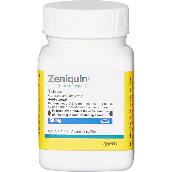 ZENIQUIN (marbofloxacin) Tablets for Dogs & Cats, 50-mg, 30 tablets