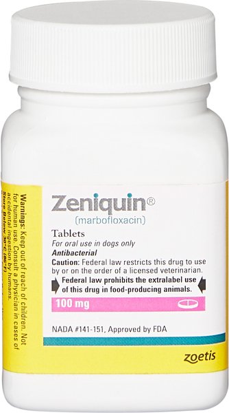 ZENIQUIN (marbofloxacin) Tablets for Dogs & Cats, 100-mg, 30 tablets