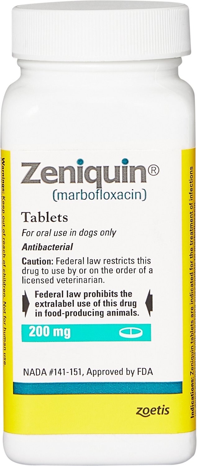 ZENIQUIN (marbofloxacin) Tablets for Dogs & Cats, 200-mg, 60 tablets