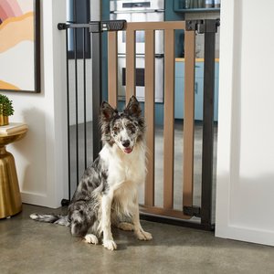 Frisco Wood & Metal Extra Tall Auto-close Dog Gate, 41-in, Gray