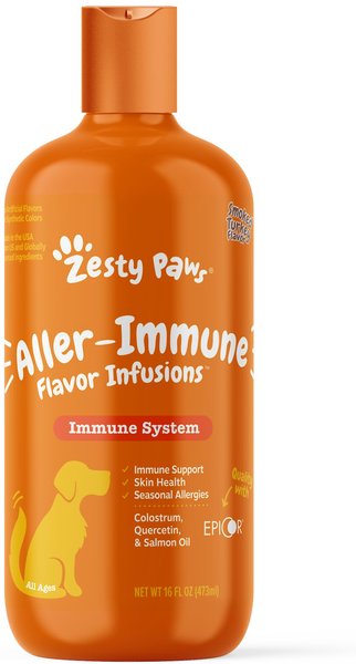 Zesty Paws Aller-Immune Flavor Infusions Turkey Flavored Liquid Allergy & Immune Supplement for Dogs, 16-oz bottle slide 1 of 9
