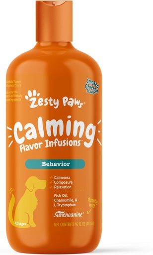 Zesty Paws Calming Flavor Infusions Chicken Flavored Liquid Calming Supplement for Dogs, 16-oz bottle