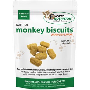 Exotic Nutrition Orange Flavor Monkey Biscuits Small Pet Treats, 14-oz bag
