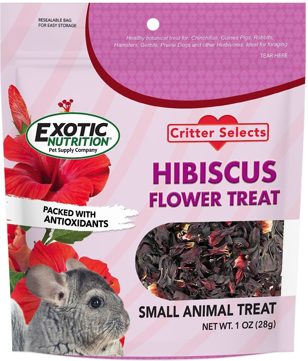 EXOTIC NUTRITION Hibiscus Flower Small Pet Treats, 1oz bag