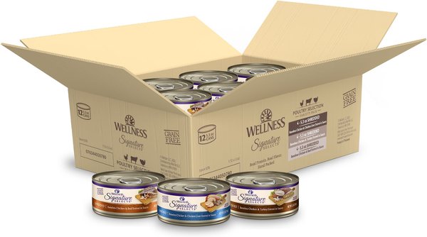 Wellness CORE Signature Selects Poultry Selection Variety Pack Canned Cat Food, 5.3-oz can, case of 12 slide 1 of 10