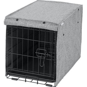 Frisco Faux linen  Dog Crate Cover, Gray, 22in