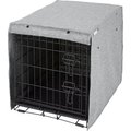 Frisco Faux linen Dog Crate Cover, Gray, 24-in