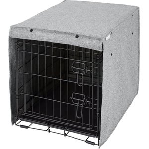 Frisco Faux linen  Dog Crate Cover, Gray, 24 in