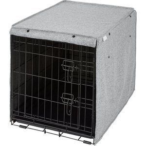 Frisco Faux linen  Dog Crate Cover, Gray, 30in