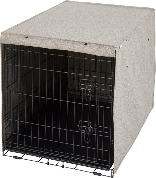 Frisco Faux linen  Dog Crate Cover, Brown, 36in slide 1 of 7