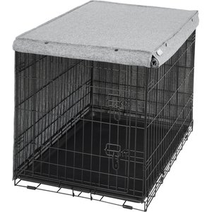 Frisco Faux linen  Dog Crate Cover, Gray, 36in