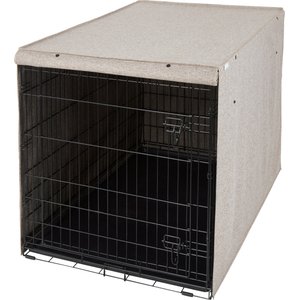 Frisco Faux linen  Dog Crate Cover, Light Brown, 48in