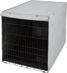 Frisco Faux linen  Dog Crate Cover, Gray, 48in