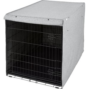 Frisco Faux linen  Dog Crate Cover, Gray, 48in