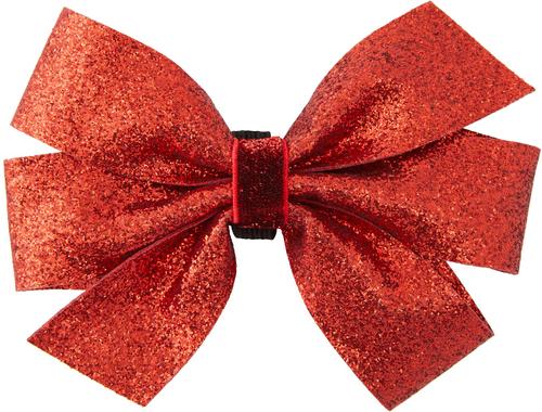 Show full view: Frisco Glitter Dog Collar with Removable Glitter Bow, Red, SM - Neck: 10-14-in, Width: 5/8-in slide 4 of 7