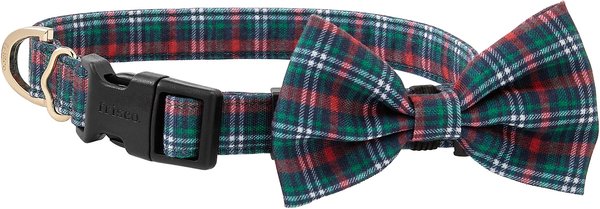 Frisco Festive Plaid Dog Collar with Plaid Removeable plaid Bow, Green Plaid, XS - Neck: 8-12-in, Width: 5/8-in slide 1 of 5
