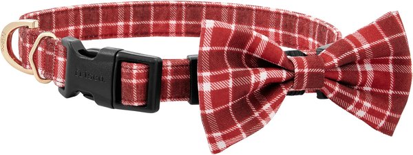 Frisco Festive Plaid Dog Collar with Removeable Plaid Bow, Red Plaid, XS - Neck: 8 - 12-in, Width: 5/8-in slide 1 of 6