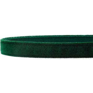Frisco Velvet Dog Collar With Removable Velvet Bow, Green, XS - Neck: 8-12-in, Width: 5/8-in
