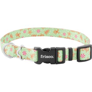 Frisco Gingerbread Cheer Dog Collar, LG - Neck: 18 - 22-in, Width: 1-in