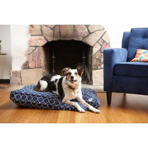 Molly Mutt Sustainable Wool-filled Temperature Regulating Dog Crate Pad Dog Bed, Blue, 42-in