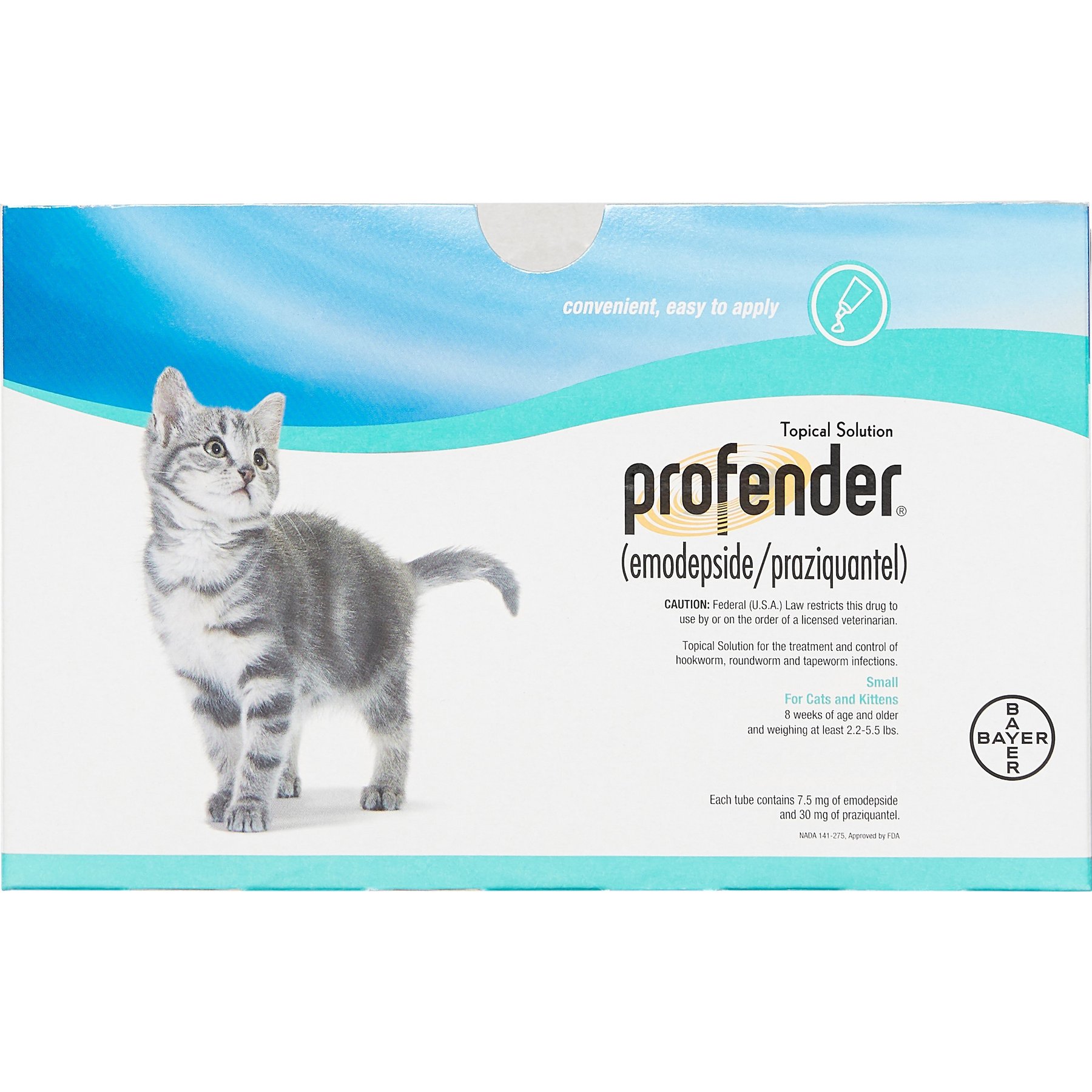 Profender Topical Solution for Cats 2.2 5.5 lbs Green Box