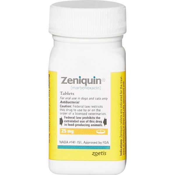 ZENIQUIN (marbofloxacin) Tablets for Dogs & Cats, 25mg, 60 tablets