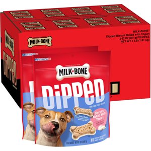 Milk-Bone Dipped Biscuits Baked With Vanilla Yogurt Dog Treats, 32-oz bag, case of 2