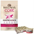 Wellness CORE Digestive Health Salmon Pate Recipe Grain-Free Wet Cat Food, 3-oz, case of 12 & Wellness CORE Digestive Health Wholesome Grains Salmon & Rice Recipe Dry Cat Food, 11-lb bag