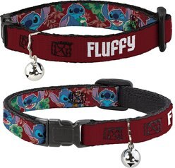 Buckle-Down Disney Lilo & Stitch Expressions Tropical Flora Personalized Breakaway Cat Collar with Bell