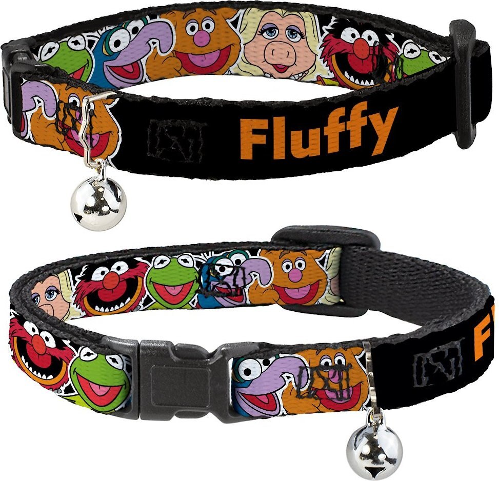 Buckle-Down Disney Muppets Faces Close-Up Personalized Breakaway Cat Collar with Bell