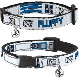 Buckle-Down Star Wars R2-D2 Bounding Parts Personalized Breakaway Cat Collar with Bell