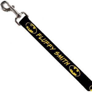 Buckle-Down DC Comics Batman Shield Personalized Dog Leash, Black & Yellow