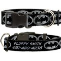 Buckle-Down DC Comics Batman Shield Personalized Dog Collar, Medium