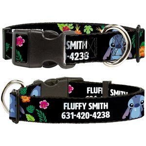 Buckle-Down Disney Lilo & Stitch Ohana Means Family Personalized Dog Collar, Large