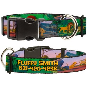 Buckle-Down Disney Lion King Simba & Nala Growing Up Scenes Personalized Dog Collar, Small