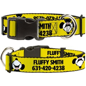 Buckle-Down Disney Mickey Smiling Up Pose Personalized Dog Collar, Large