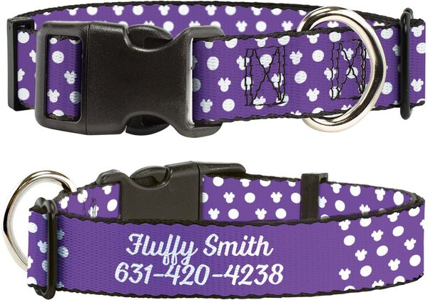 Buckle-Down Disney Minnie Mouse Ears Personalized Dog Collar, Large slide 1 of 7