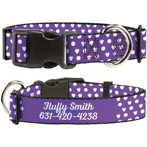 Buckle-Down Disney Minnie Mouse Ears Personalized Dog Collar, Large