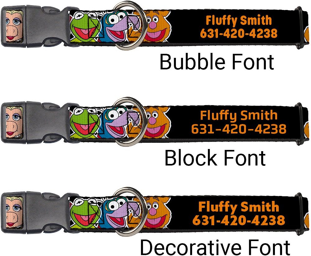 Buckle-Down Disney Muppets Faces Close-Up Personalized Dog Collar