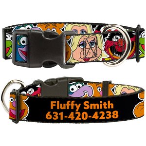 Buckle-Down Disney Muppets Faces Close-Up Personalized Dog Collar, Large