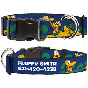 Buckle-Down Disney Pluto 4-Poses/Landscape Personalized Dog Collar, Medium