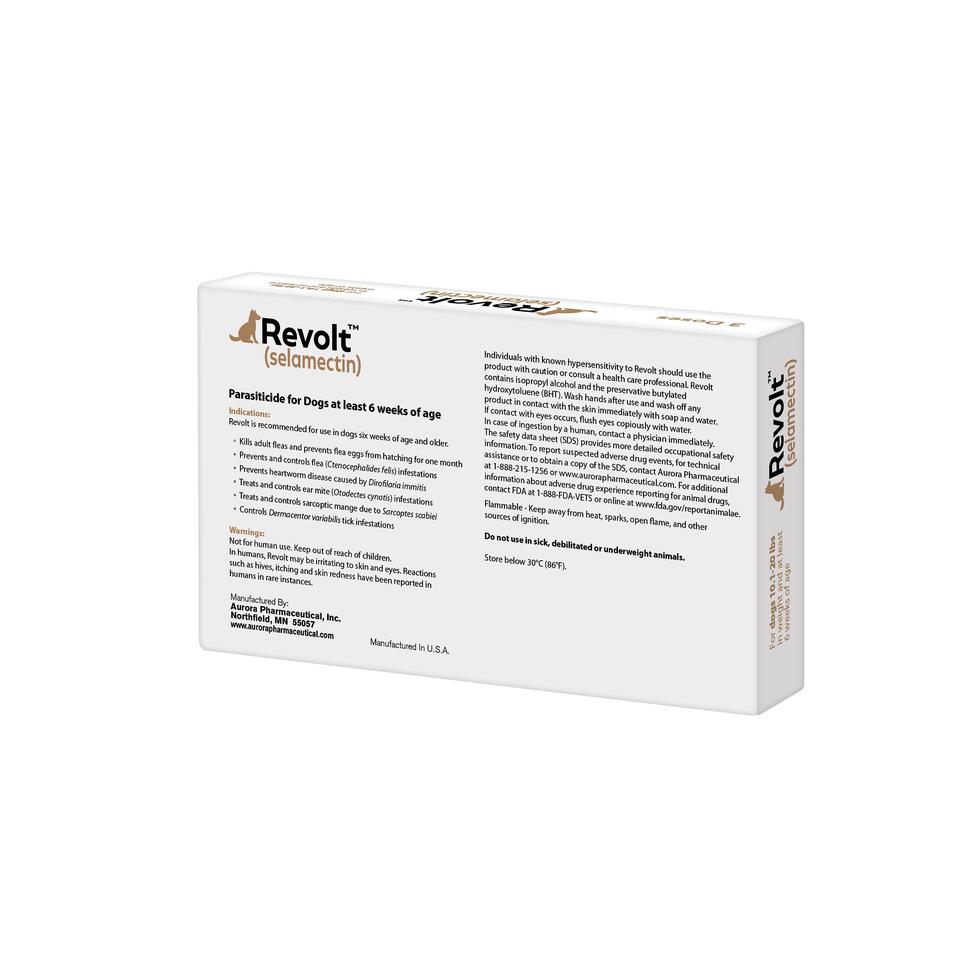 Revolt Topical Solution for Dogs, 10.1-20 lbs, (Brown Box) - Shop