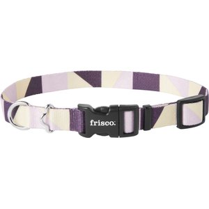 Frisco Purple Colorblock Dog Collar, MD - Neck: 14 – 20-in, Width: 3/4-in