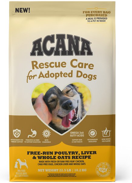 ACANA Rescue Care For Adopted Dogs Poultry Sensitive Digestion Dry Dog Food, 22.5-lb bag slide 1 of 9